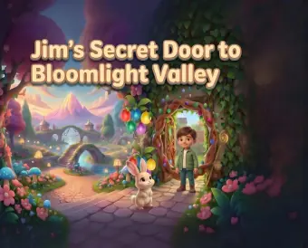 Jim's Secret Door to Bloomlight Valley personalized book cover