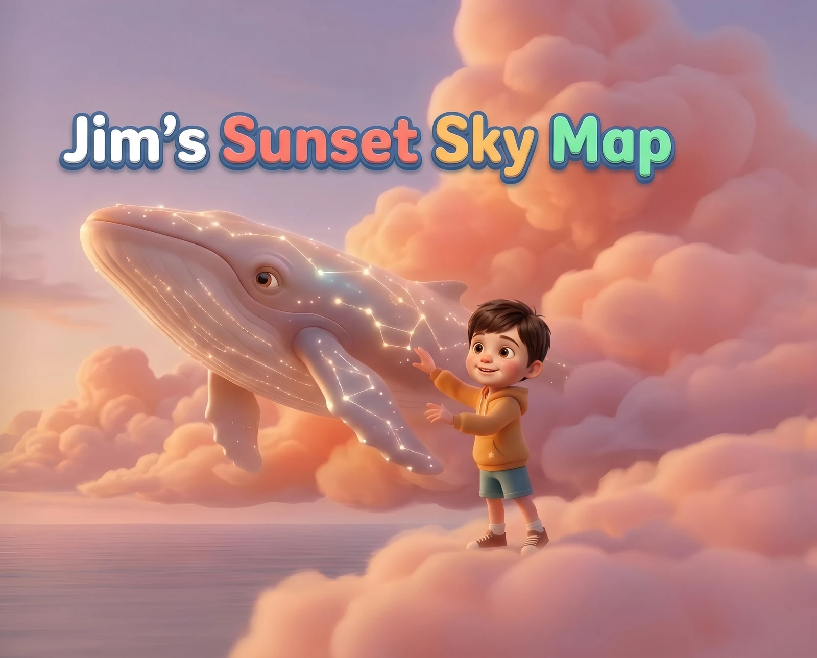 Jim's Sunset Sky Map personalized book cover